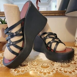 Vintage 90s Esprit Platform Wedge Sandal